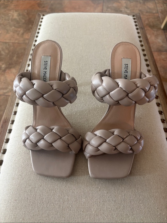 Steve Madden Shoes - Steve Madden Braided Double-Strap Mules in Taupe